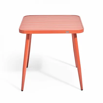 Oviala Bristol Tuinset met tafel en 2 fauteuils van aluminium/hout in terracotta 3