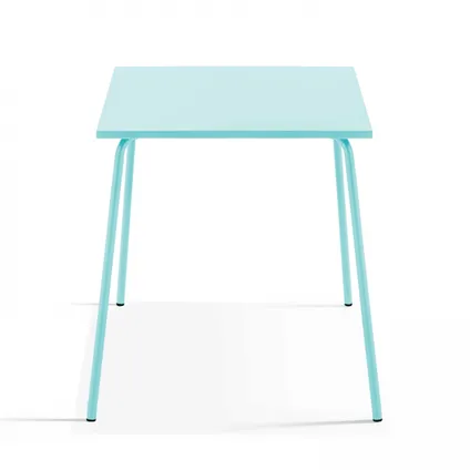 Oviala Palavas Tuinset met tafel en 4 metalen turquoise stoelen 3