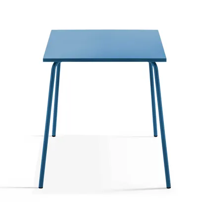 Oviala Palavas Tuinset met tafel en 4 blauwe Pacific metalen stoelen 3