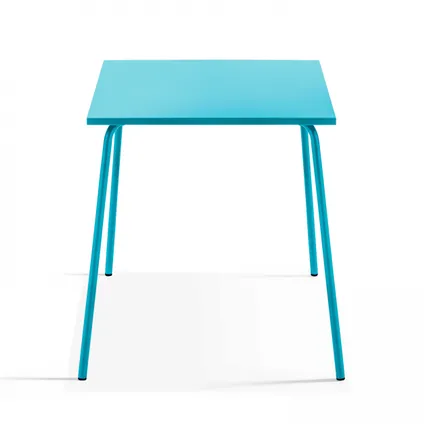Oviala Palavas Tuinset met tafel en 4 blauwe metalen stoelen 3