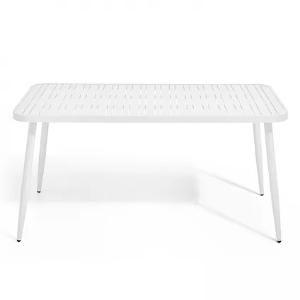 Ensemble table de jardin Oviala Bristol et 4 fauteuils en aluminium blanc 3