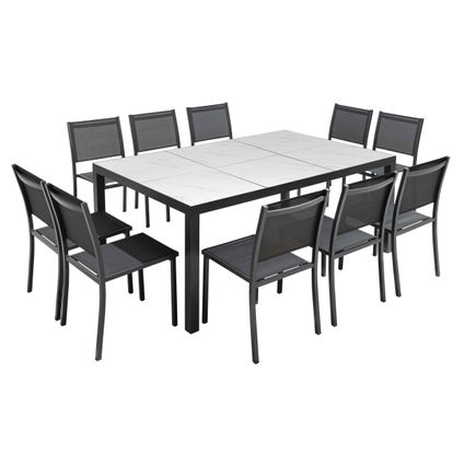 Oviala Tivoli Tuinset met marmeren keramische tafel en 10 stoelen