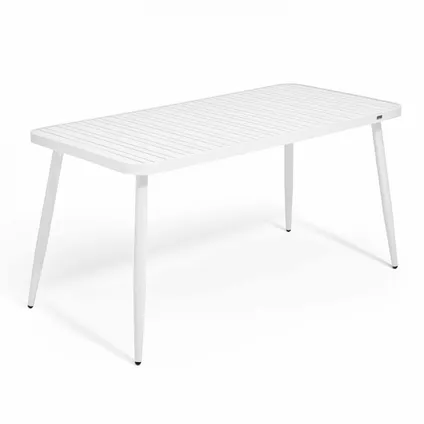 Oviala Bristol Tuinset met tafel en 4 witte aluminium fauteuils 2