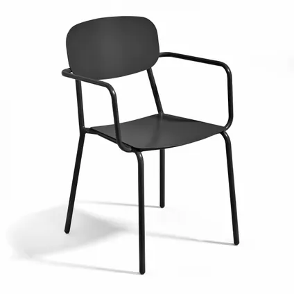 Ensemble table de jardin Oviala Bristol et 4 fauteuils en aluminium noir 5