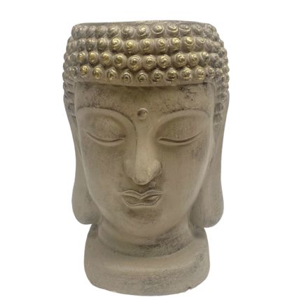 Bloempot Boeddha van steen 29 cm - Taupe