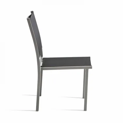 Lot de 2 chaises de jardin en aluminium et textilène Oviala Ajaccio gris 4