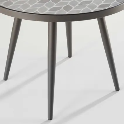 Table basse ronde de jardin en acier noir plateau en céramique Oviala Tivoli 4