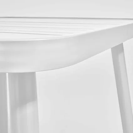 Table de jardin carrée en aluminium Oviala Bristol blanc 4
