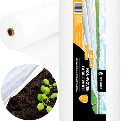 Springos toile non tissée - Protection des plantes pour l'hiver - 70 G/M2 - 100 x 1.1 M 3