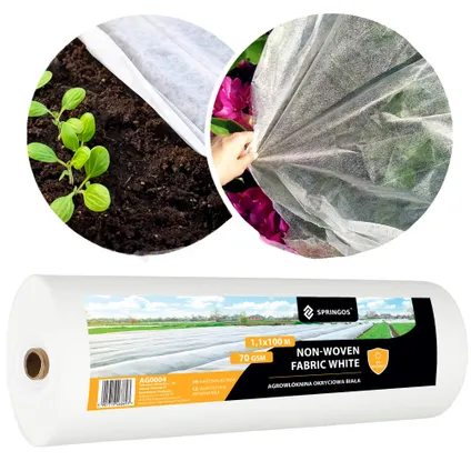 Springos toile non tissée - Protection des plantes pour l'hiver - 70 G/M2 - 100 x 1.1 M 6