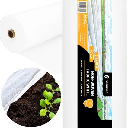 Toile de protection Springos - Protection des plantes en toile non tissée - 70 g/m2 - 50 x 3,2 m 2