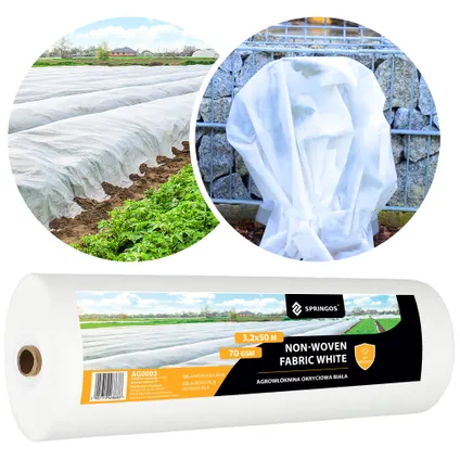 Toile de protection Springos - Protection des plantes en toile non tissée - 70 g/m2 - 50 x 3,2 m 4
