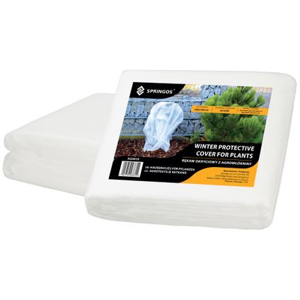 Springos voile non tissé - Housse de Protection pour Plantes - 50g/M2 - 10x16 M - Blanc