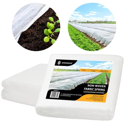 Springos toile de protection - Protection des plantes - 17g/m2 - 5x3.2 M - Blanc 3