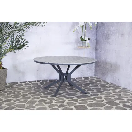 SenS-Line - Table de jardin Jersey - Polywood - Ø140cm - Gris 2