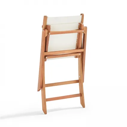 Ensemble table Oviala Sete et 2 chaises pliantes en textilène et eucalyptus blanc 5