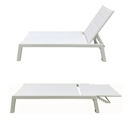 BARBADOS ligstoel in wit textilene - wit aluminium 3