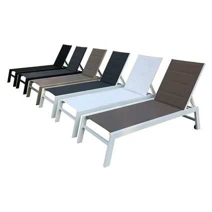 BARBADOS ligstoel in wit textilene - wit aluminium 6