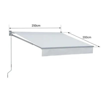 SAULE luifel 2,5 × 2m - Antraciet doek en grijze structuur 5