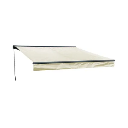 SAULE luifel 3,5 × 3m met half luifel - Beige doek en grijze structuur 2
