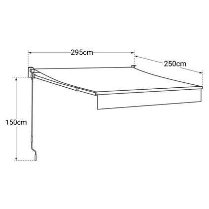 SAULE luifel 2,95 × 2,5m - Beige doek en grijze structuur 5