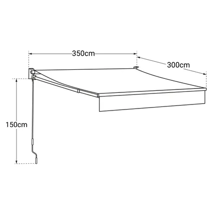 SAULE luifel 3,5 × 3m - Beige doek en grijze structuur 5