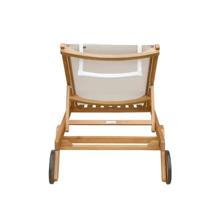 Oviala Calgary Set van 2 ligstoelen met kussen en wit houten tafeltje 4