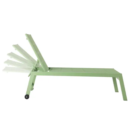 Oviala Noumea Set van 2 aluminium ligstoelen met watergroene textilene 3