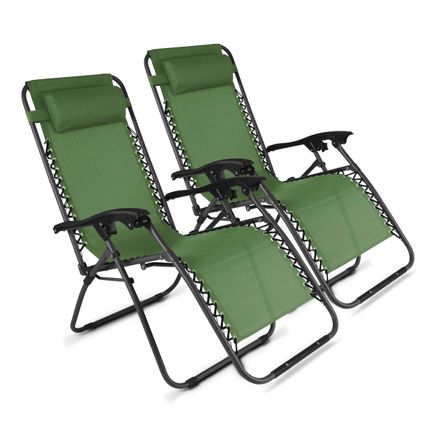 Oviala Monaco Set van 2 loungestoelen van groen staal