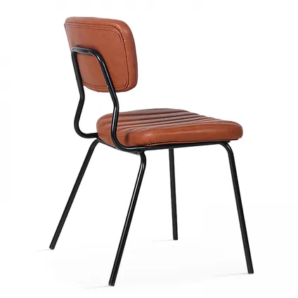 Oviala Set van 2 stoelen in donkerbruin gecoat textiel 2