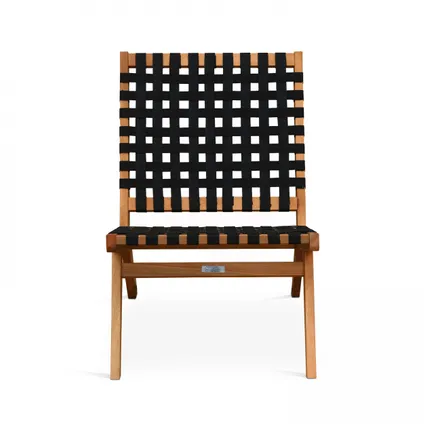 Lot de 2 fauteuils relax Oviala Bondy en bois d'eucalyptus noir 4