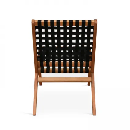 Lot de 2 fauteuils relax Oviala Bondy en bois d'eucalyptus noir 5
