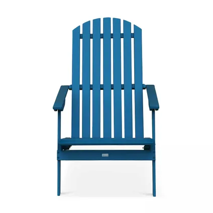Lot de 2 fauteuils pliant en bois d'eucalyptus Oviala Calgary bleu pacific 2