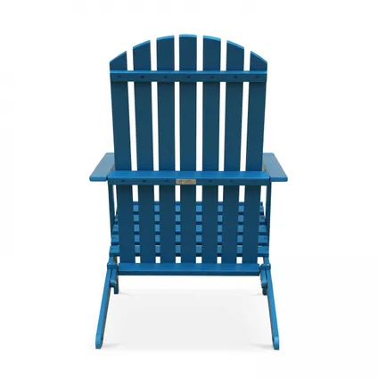 Lot de 2 fauteuils pliant en bois d'eucalyptus Oviala Calgary bleu pacific 3