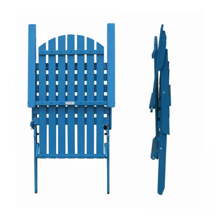 Lot de 2 fauteuils pliant en bois d'eucalyptus Oviala Calgary bleu pacific 4