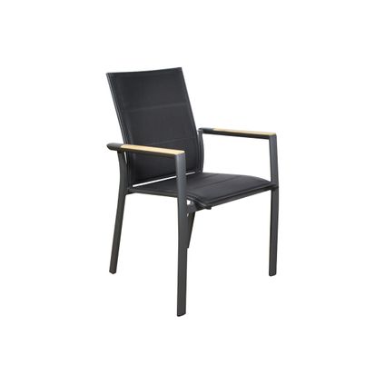 Sens-Line - Chaise empilable Alberto - Noir - Aluminium - Lot de 4