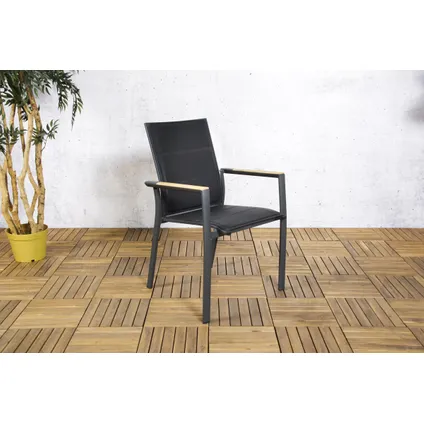 Sens-Line - Chaise empilable Alberto - Noir - Aluminium - Lot de 4 2
