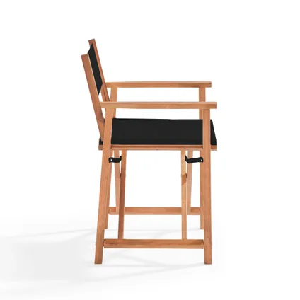 Lot de 2 chaises pliantes en bois d'eucalyptus et textilène Oviala Mostra noir 4