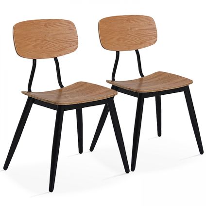 Oviala Set van 2 houten stoelen