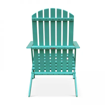 Oviala Set van 2 inklapbare eucalyptus houten fauteuils in turquoise 3