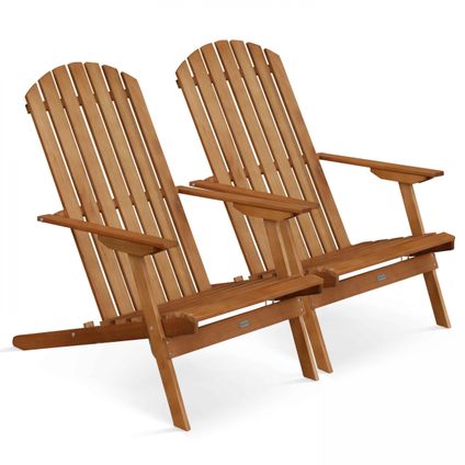 Lot de 2 fauteuils pliant Oviala Calgary en bois d'eucalyptus