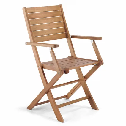 Oviala Set van 2 eucalyptus houten fauteuils 3