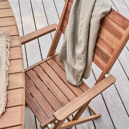 Oviala Set van 2 eucalyptus houten fauteuils 5