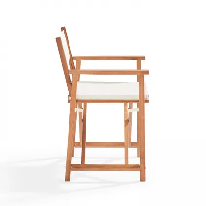 Oviala Mostra Set van 2 inklapbare stoelen van eucalyptus hout en wit textilène 4