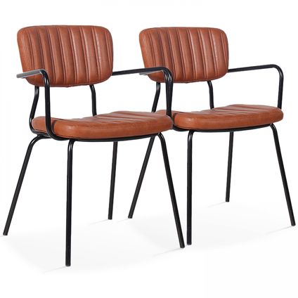 Oviala Set van 2 stoelen met beklede textielarmleuningen