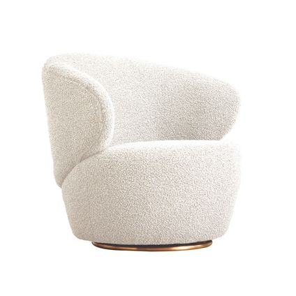 Oviala Teddy Gezellige fauteuil in witte bouclé