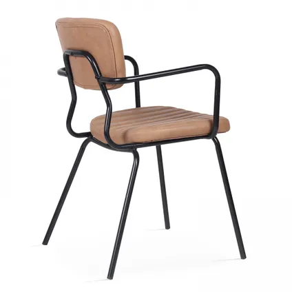Oviala Set van 2 stoelen met armleuningen in lichtbruin gecoat textiel 3