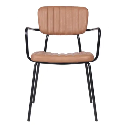 Oviala Set van 2 stoelen met armleuningen in lichtbruin gecoat textiel 5