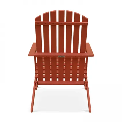 Oviala Set van 2 inklapbare terracotta houten fauteuils 3