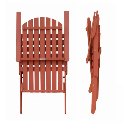 Lot de 2 fauteuils pliant en bois d'eucalyptus Oviala Calgary terracotta 4